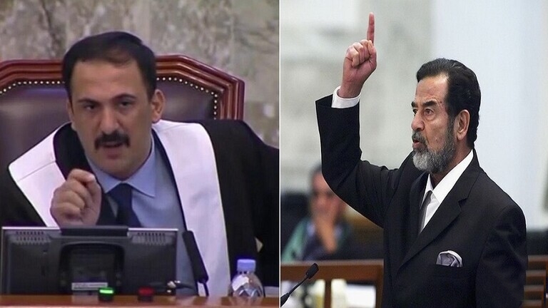 شاهد.. صورة كبيرة لصدام حسين في مجلس عزاء قاض حاكمه التي توفي مؤخرا