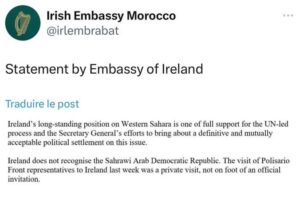 توضيح سفارة إيرلندا
